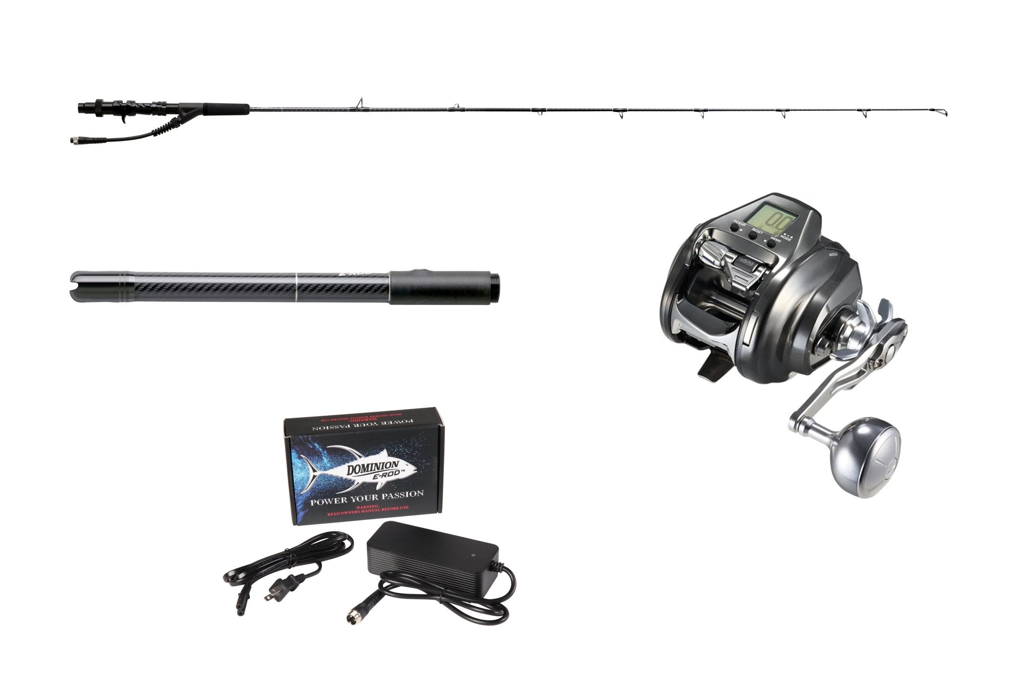 E-Rod Gulf Coast Combo | Rod, Reel & J-Braid Line Standard Quick Swap Butt / Silver / Daiwa J-Braid 8x - Multi-Color