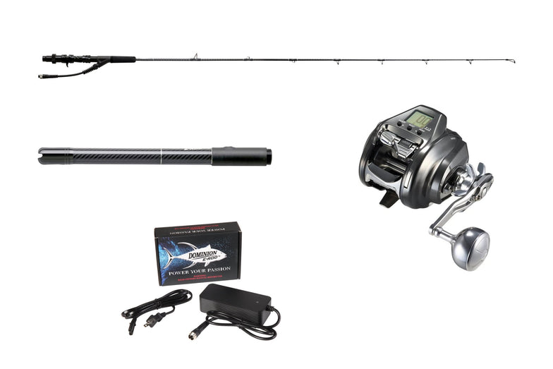 E-Rod Gulf Coast Combo | Rod, Reel & J-Braid Line Standard Quick Swap Butt / Silver / Daiwa J-Braid 8x - Multi-Color