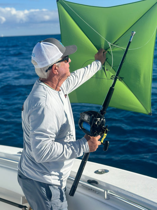Electric fishing rod and reel set up for Kite Fishing