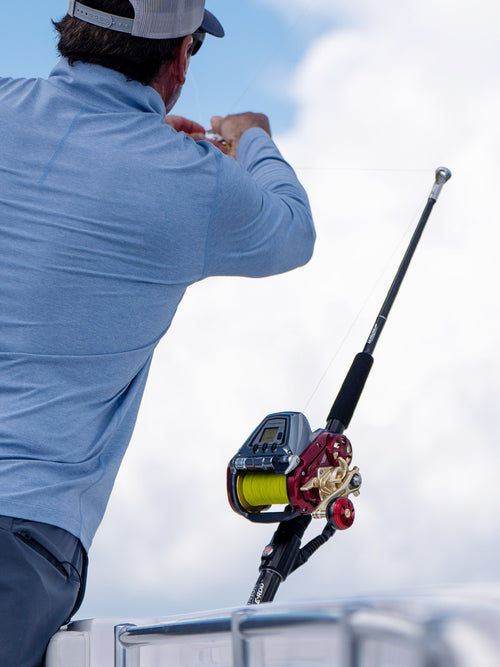 electric reel on a Dominion E-Rod